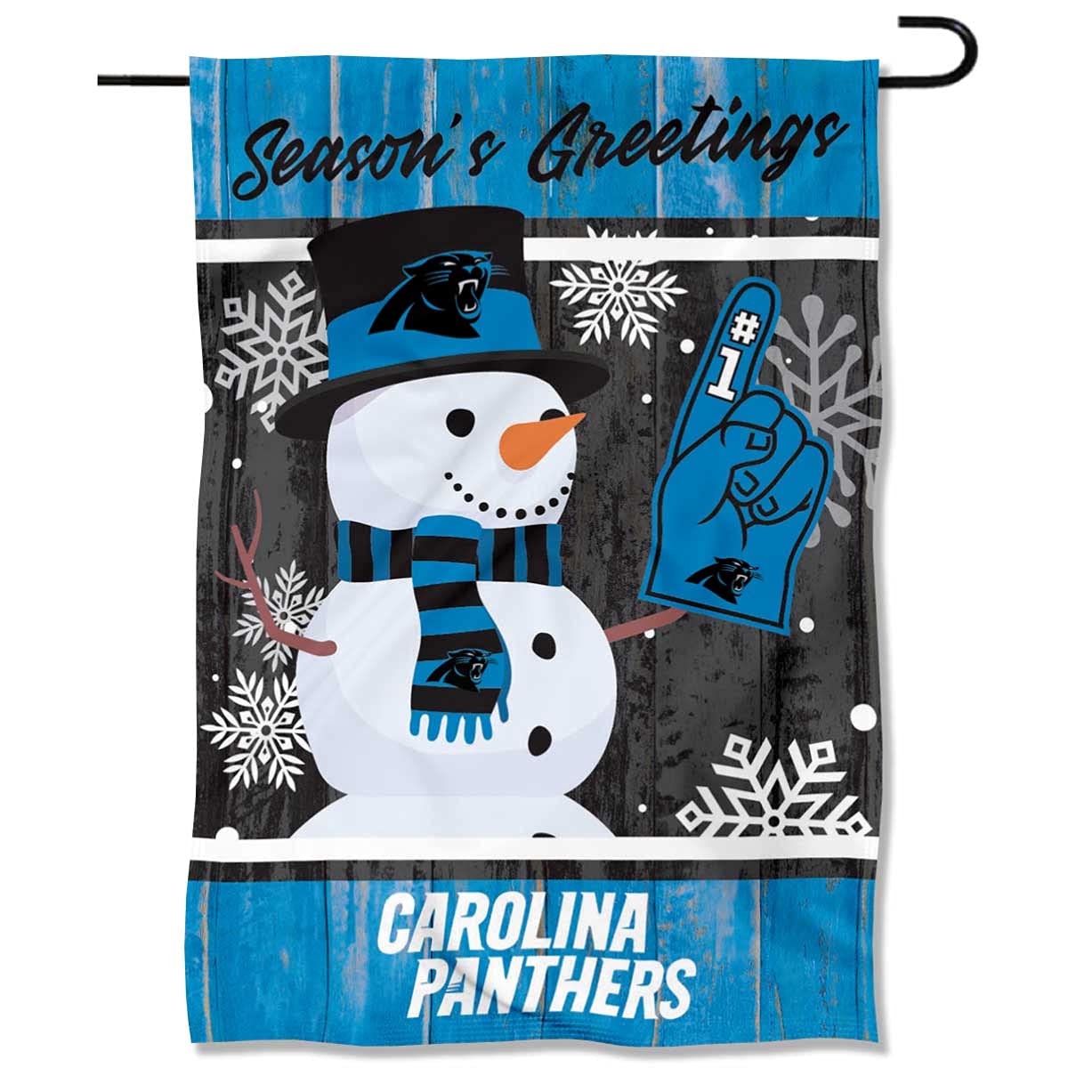 Carolina Panthers Holiday Winter Snow Garden Flag Double Sided Banner - Sports Collectibles, Sports Memorabilia, Sports Fan Shop, Sports Gifts