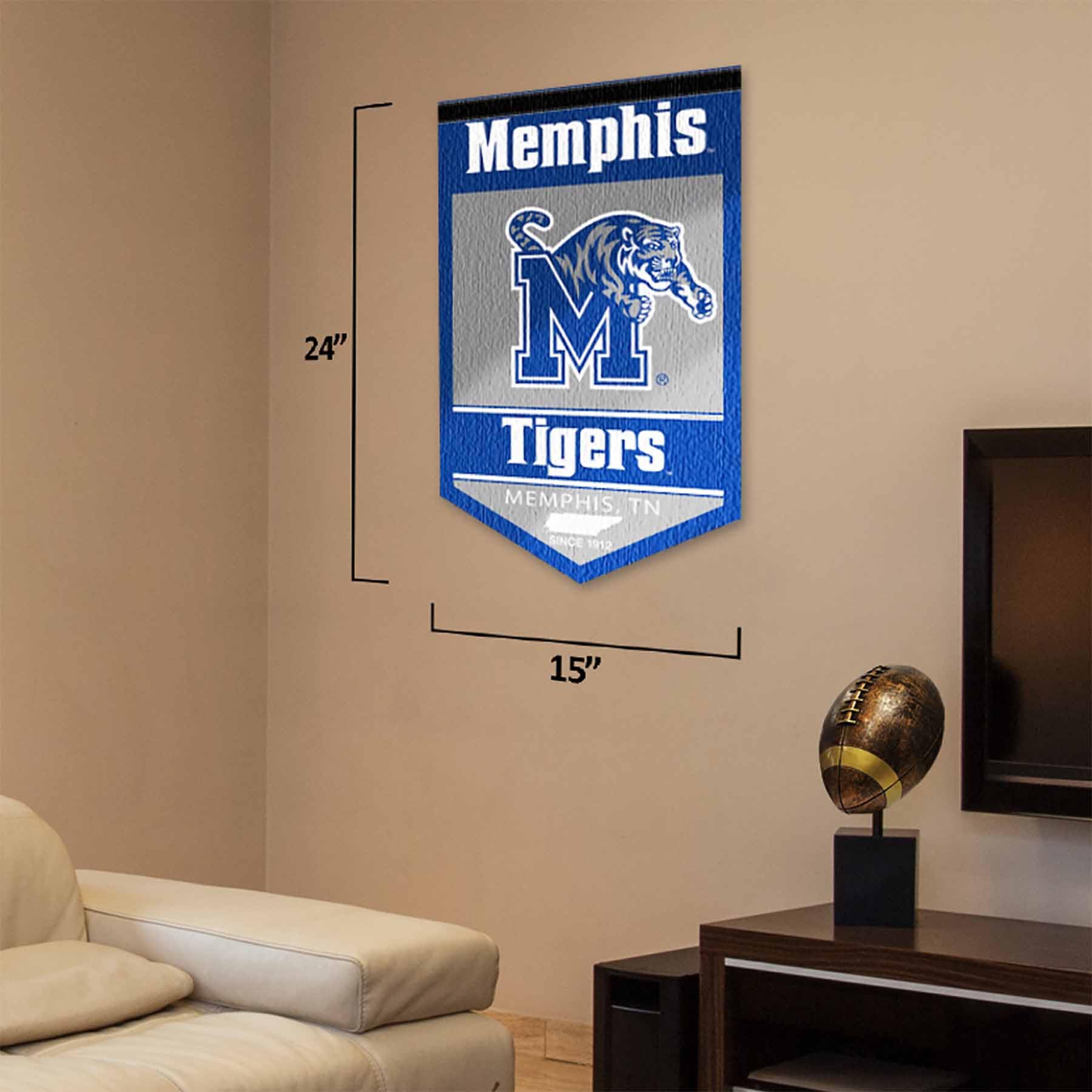 College Flags & Banners Co. Memphis Tigers Heritage History Banner Pennant - Sports Collectibles, Sports Memorabilia, Sports Fan Shop, Sports Gifts