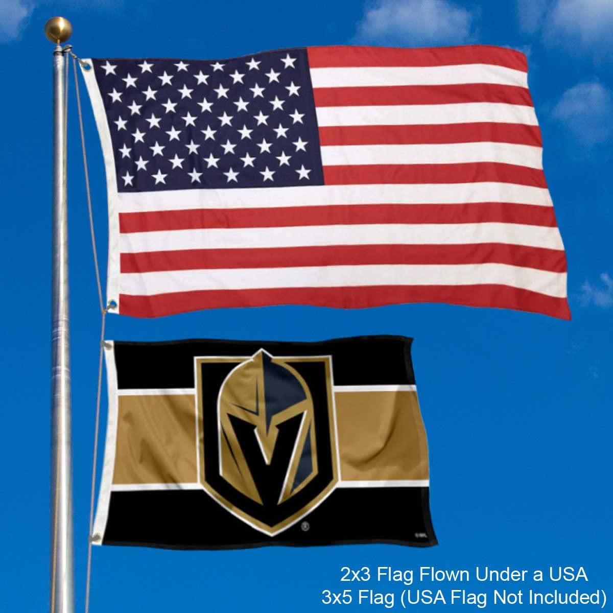 WinCraft Vegas Golden Knights Small 2x3 Foot Banner Flag - Sports Collectibles, Sports Memorabilia, Sports Fan Shop, Sports Gifts