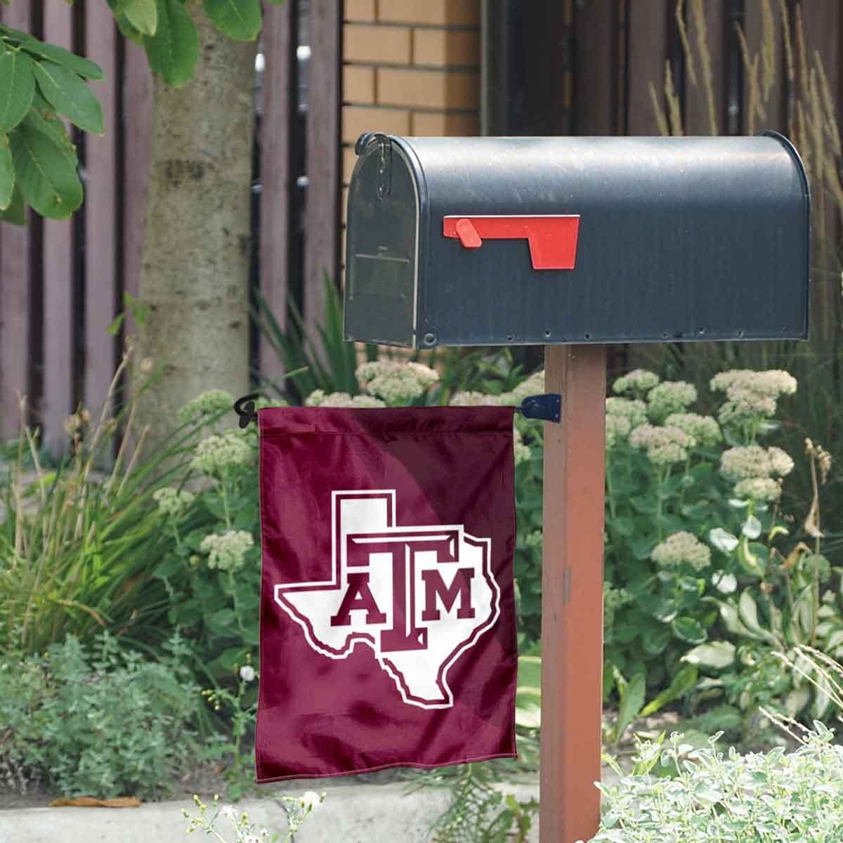 College Flags & Banners Co. Texas A&M Lone Star Logo Garden Flag and Mailbox Post Pole Mount Holder Set - Sports Collectibles, Sports Memorabilia, Sports Fan Shop, Sports Gifts