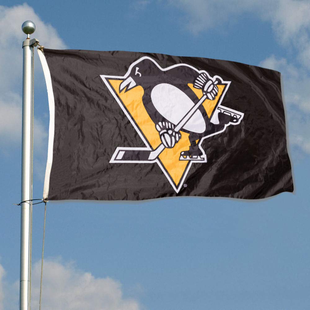 WinCraft Pittsburgh Penguins Applique and Embroidery Flag - Sports Collectibles, Sports Memorabilia, Sports Fan Shop, Sports Gifts