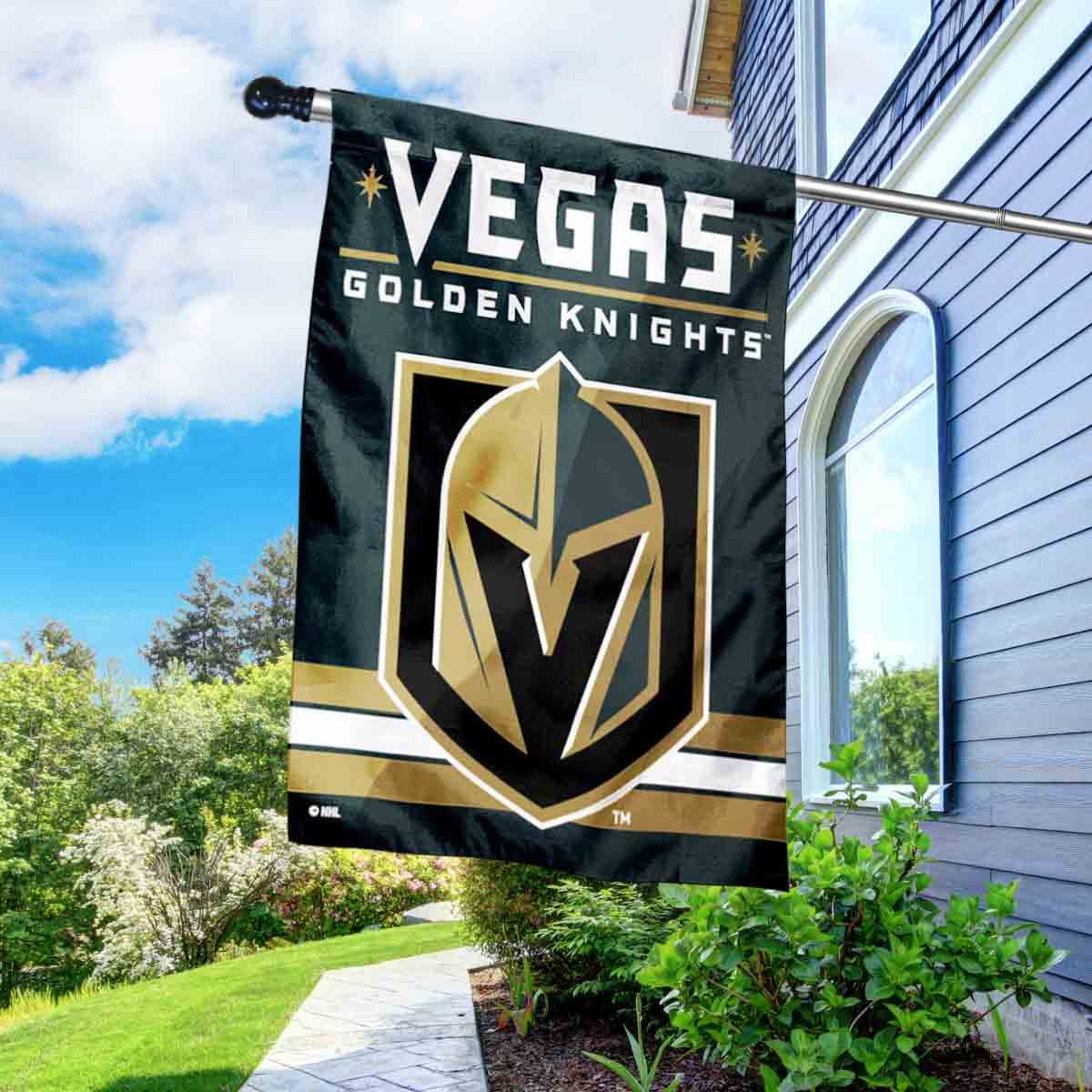 WinCraft Golden Knights Banner House Flag and 5 Foot Flagpole Set - Sports Collectibles, Sports Memorabilia, Sports Fan Shop, Sports Gifts