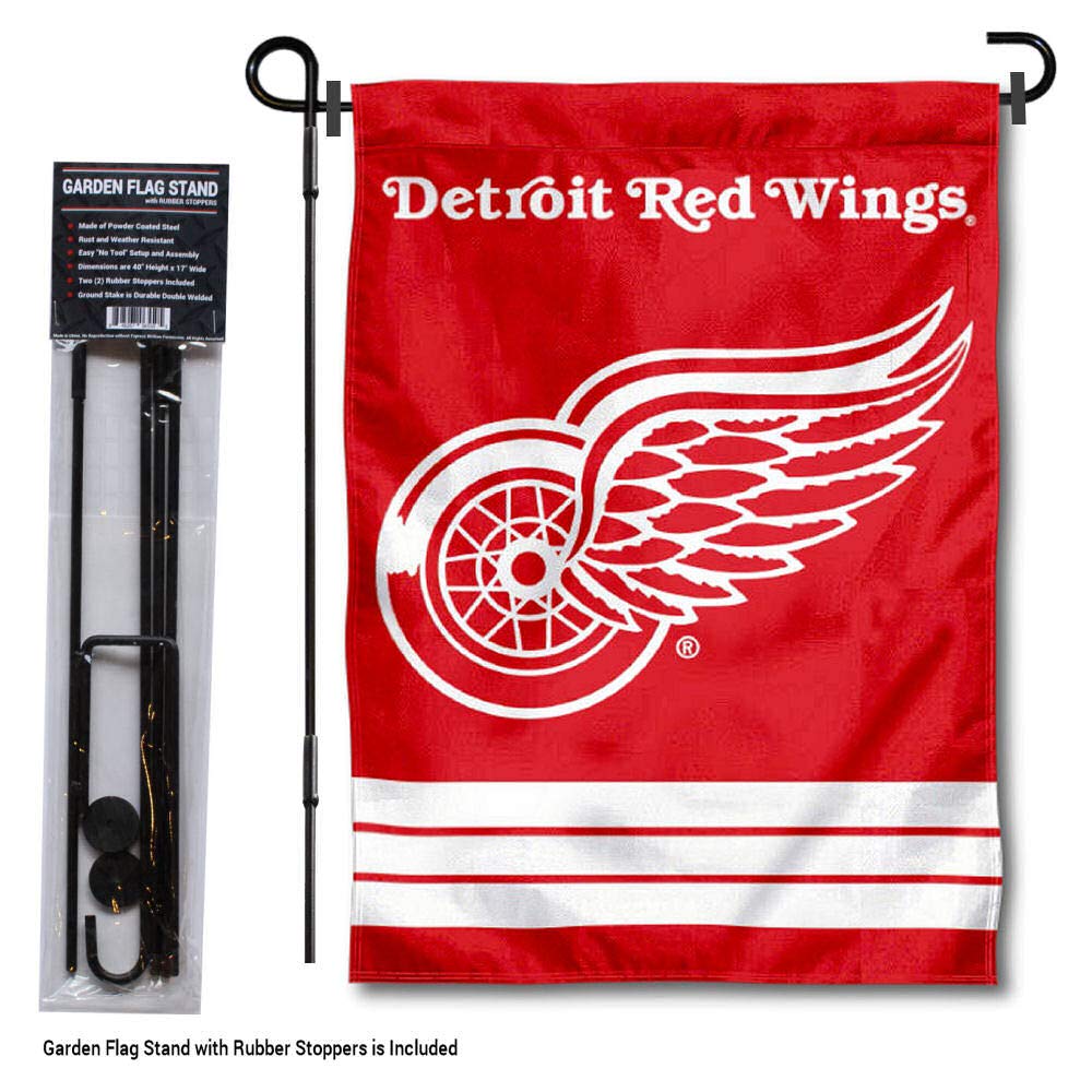 Detroit Red Wings Garden Flag with Stand Holder - Sports Collectibles, Sports Memorabilia, Sports Fan Shop, Sports Gifts