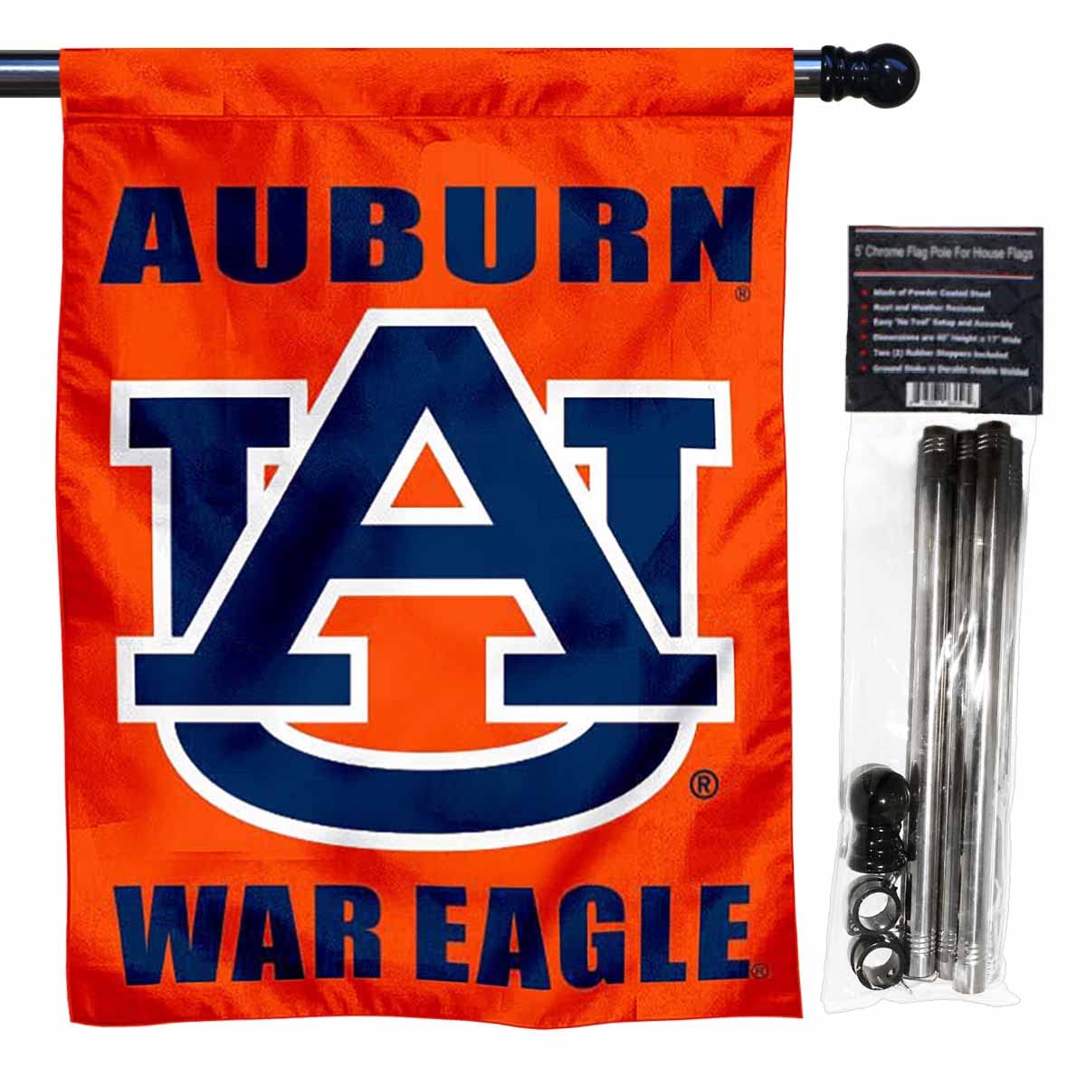 College Flags & Banners Co. Auburn War Eagle with Flag Pole Set - Sports Collectibles, Sports Memorabilia, Sports Fan Shop, Sports Gifts