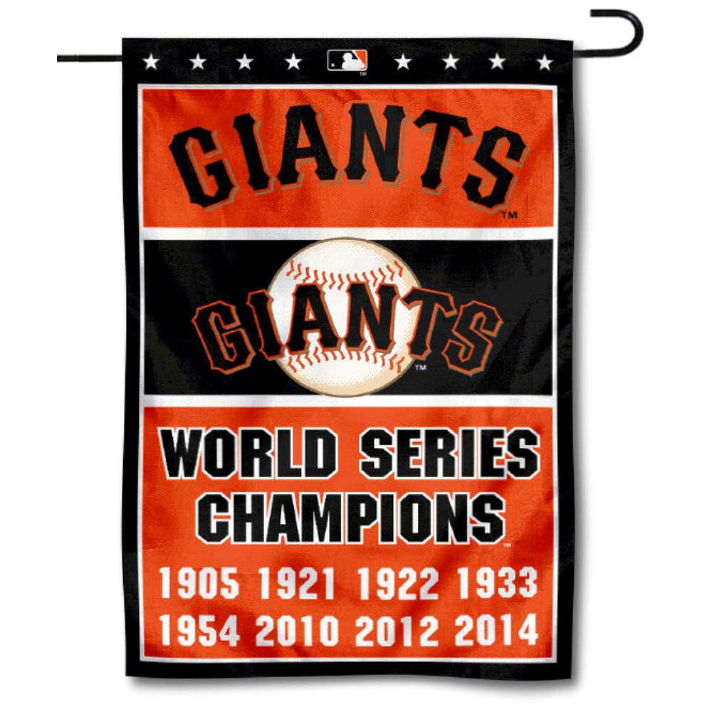 WinCraft San Francisco Giants 8-Time World Series Champions Double Sided Garden Flag - Sports Collectibles, Sports Memorabilia, Sports Fan Shop, Sports Gifts