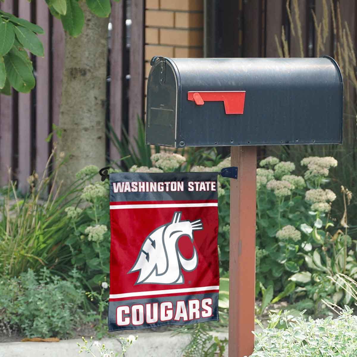 Washington State Cougars Garden Flag and Mailbox Post Pole Mount Holder Set - Sports Collectibles, Sports Memorabilia, Sports Fan Shop, Sports Gifts
