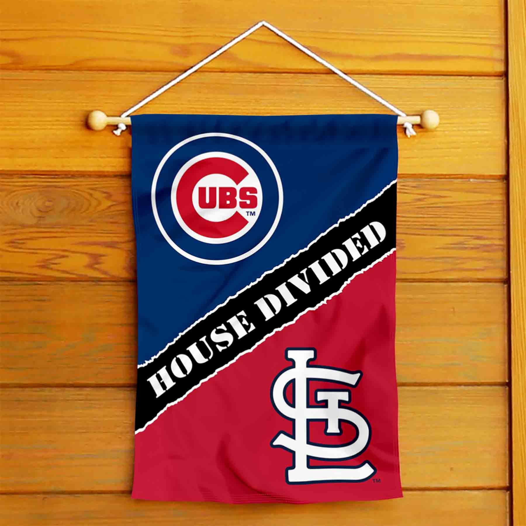 WinCraft House Divided Cubs and Cardinals Double Sided Garden Flag - Sports Collectibles, Sports Memorabilia, Sports Fan Shop, Sports Gifts