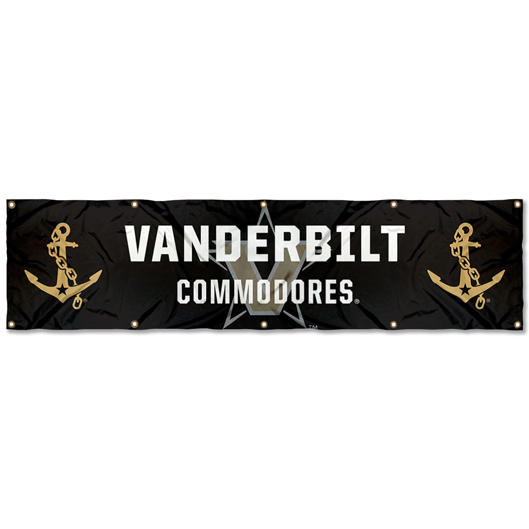 College Flags & Banners Co. Vanderbilt Commodores Large 2x8 Foot Banner - Sports Collectibles, Sports Memorabilia, Sports Fan Shop, Sports Gifts