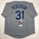 Autographed/Signed Joc Pederson Los Angeles LA Grey Baseball Jersey JSA COA