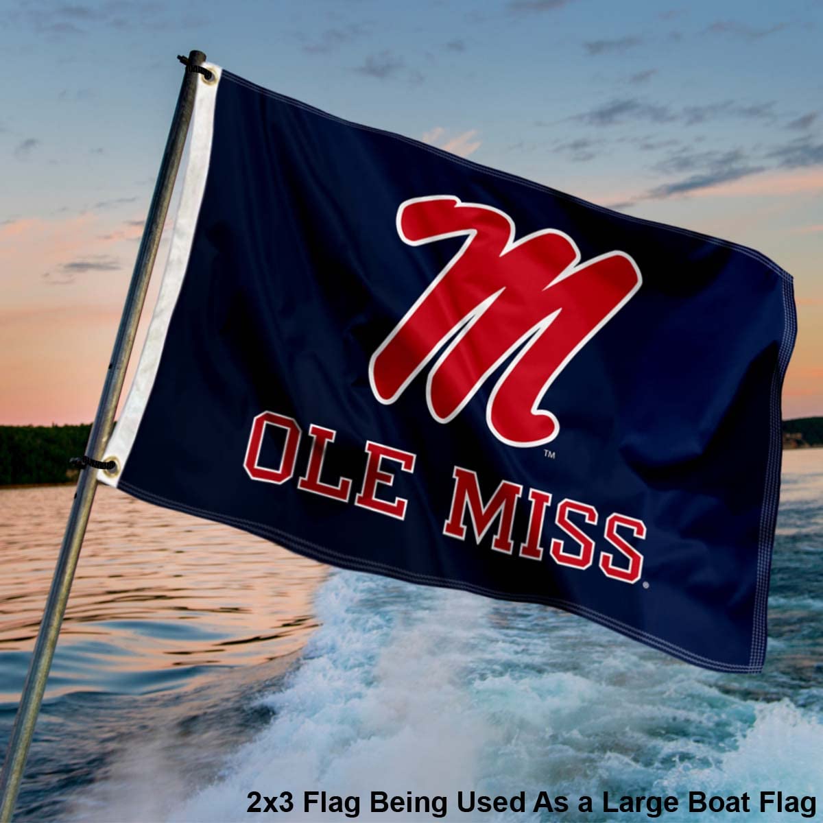 College Flags & Banners Co. Ole Miss Small 2x3 Foot Flag - Sports Collectibles, Sports Memorabilia, Sports Fan Shop, Sports Gifts