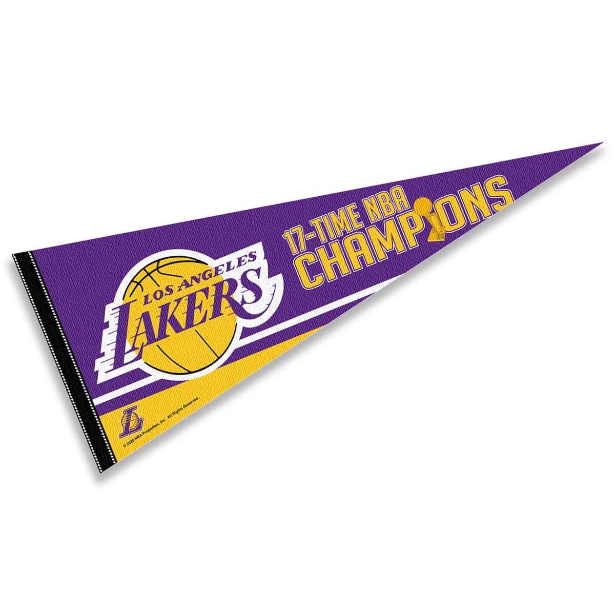 WinCraft Los Angeles Lakers 17 Time Champions Pennant Flag - Sports Collectibles, Sports Memorabilia, Sports Fan Shop, Sports Gifts