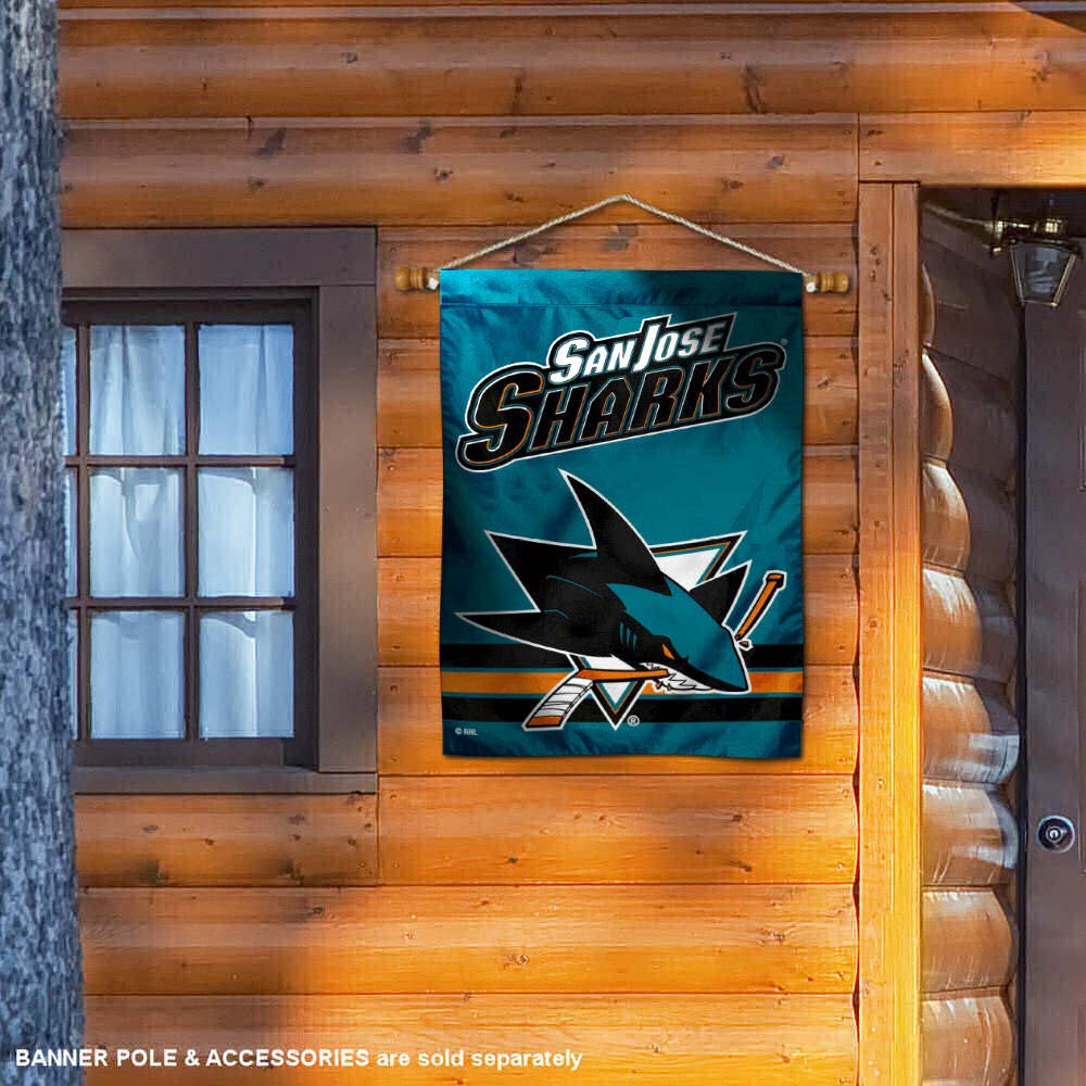 WinCraft San Jose Sharks Double Sided Banner House Flag - Sports Collectibles, Sports Memorabilia, Sports Fan Shop, Sports Gifts
