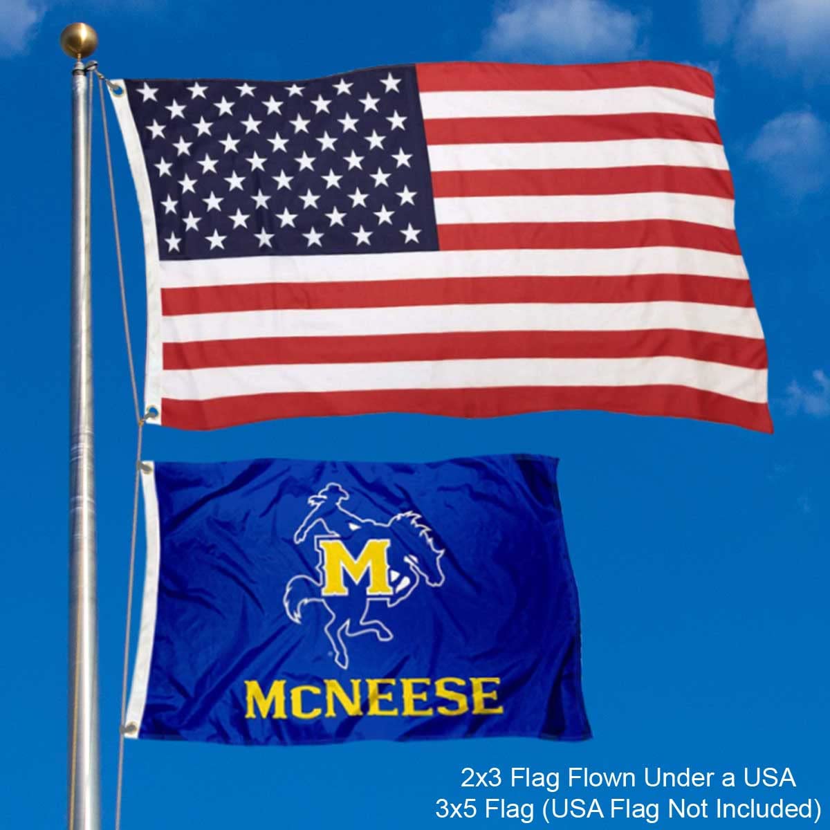 College Flags & Banners Co. McNeese State Cowboys 2x3 Foot Flag - Sports Collectibles, Sports Memorabilia, Sports Fan Shop, Sports Gifts