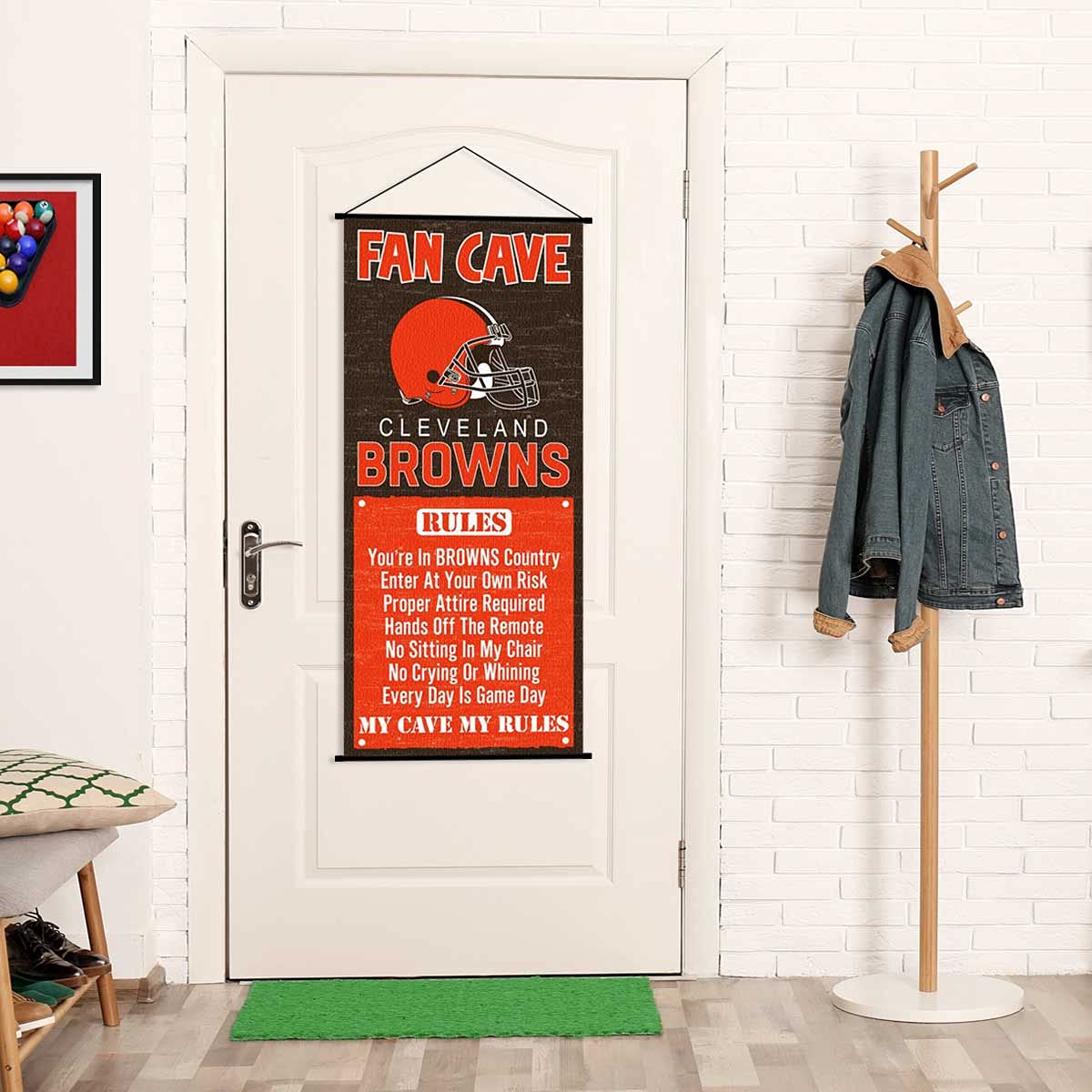 WinCraft Cleveland Browns Man Cave Fan Banner Wall Door Scroll - Sports Collectibles, Sports Memorabilia, Sports Fan Shop, Sports Gifts