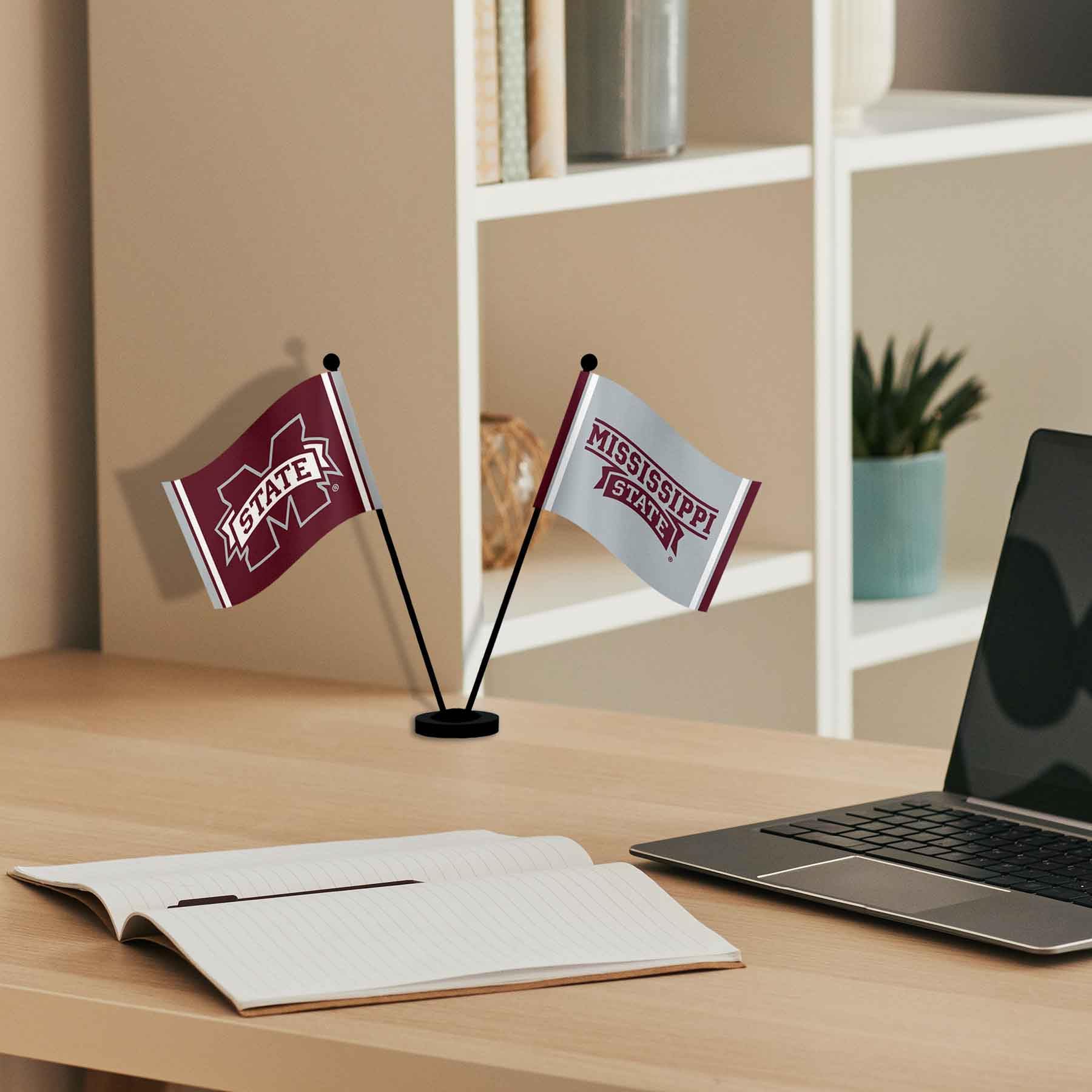 WinCraft Mississippi State Bulldogs Desk and Table Top Flags - Sports Collectibles, Sports Memorabilia, Sports Fan Shop, Sports Gifts