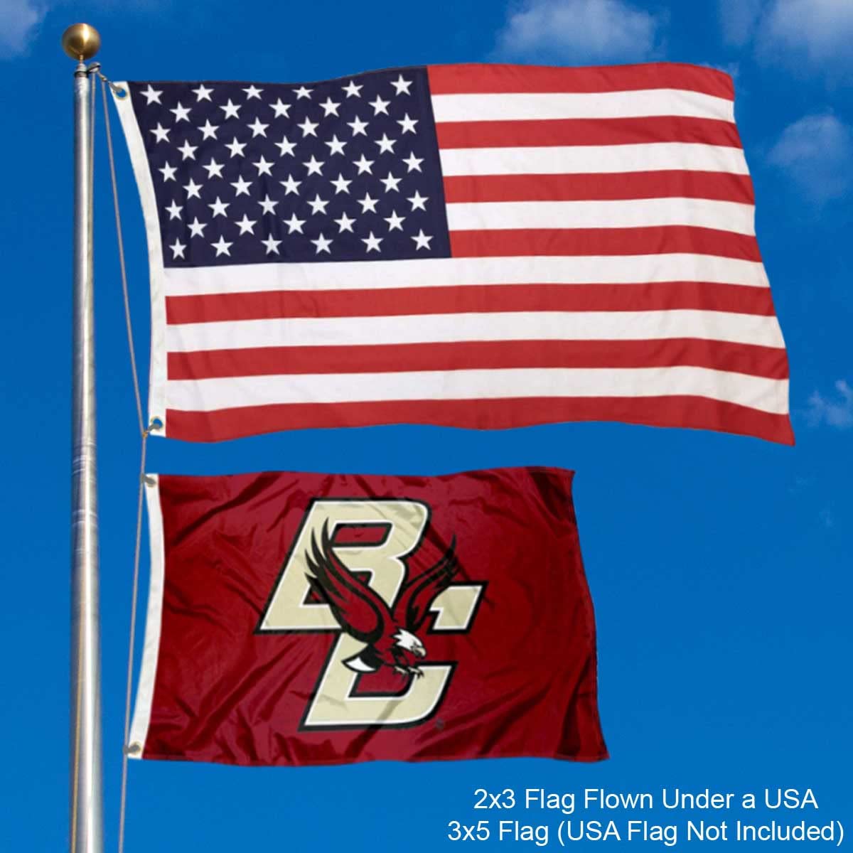Boston College Eagles 2x3 Foot Flag - Sports Collectibles, Sports Memorabilia, Sports Fan Shop, Sports Gifts