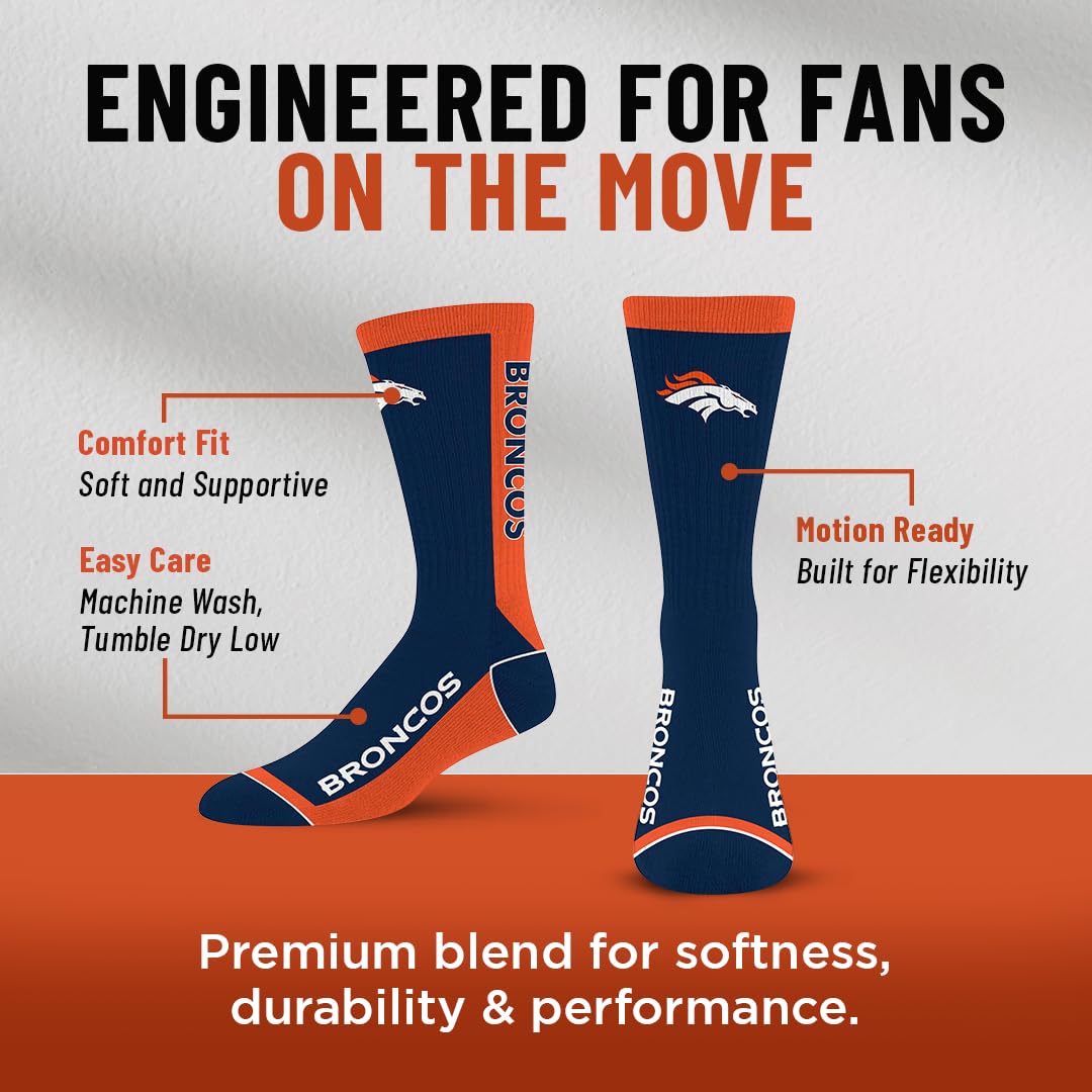 For Bare Feet NFL DENVER BRONCOS MVP Crew Sock Team Color Youth - Sports Gifts, Sports Memorabilia, Sports Collectibles, Fan Shop