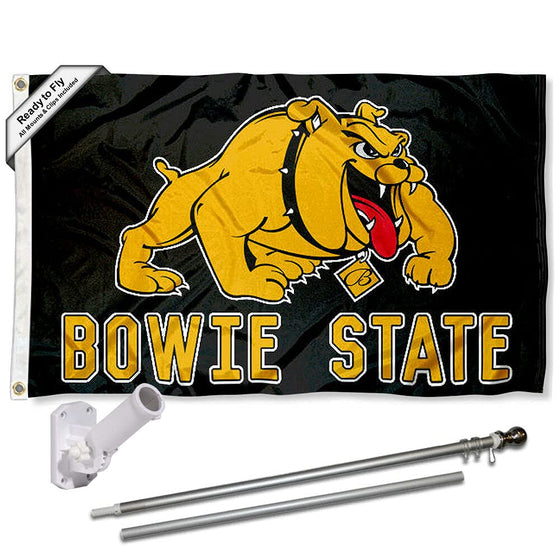 College Flags & Banners Co. BSU Bulldogs Bowie State Flag and Pole Bracket Mount Bundle - Sports Collectibles, Sports Memorabilia, Sports Fan Shop, Sports Gifts