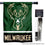 WinCraft Bucks Banner House Flag and 5 Foot Flagpole Set - Sports Collectibles, Sports Memorabilia, Sports Fan Shop, Sports Gifts