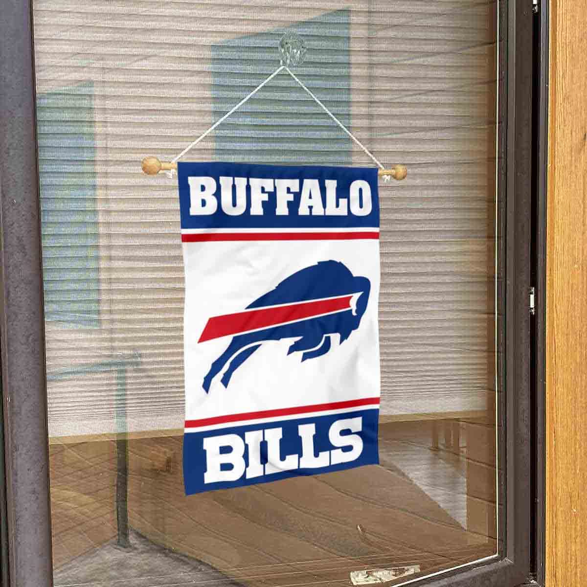 Buffalo Bills Sir Saint Banner Window Wall Hanging Flag with Suction Cup - Sports Collectibles, Sports Memorabilia, Sports Fan Shop, Sports Gifts
