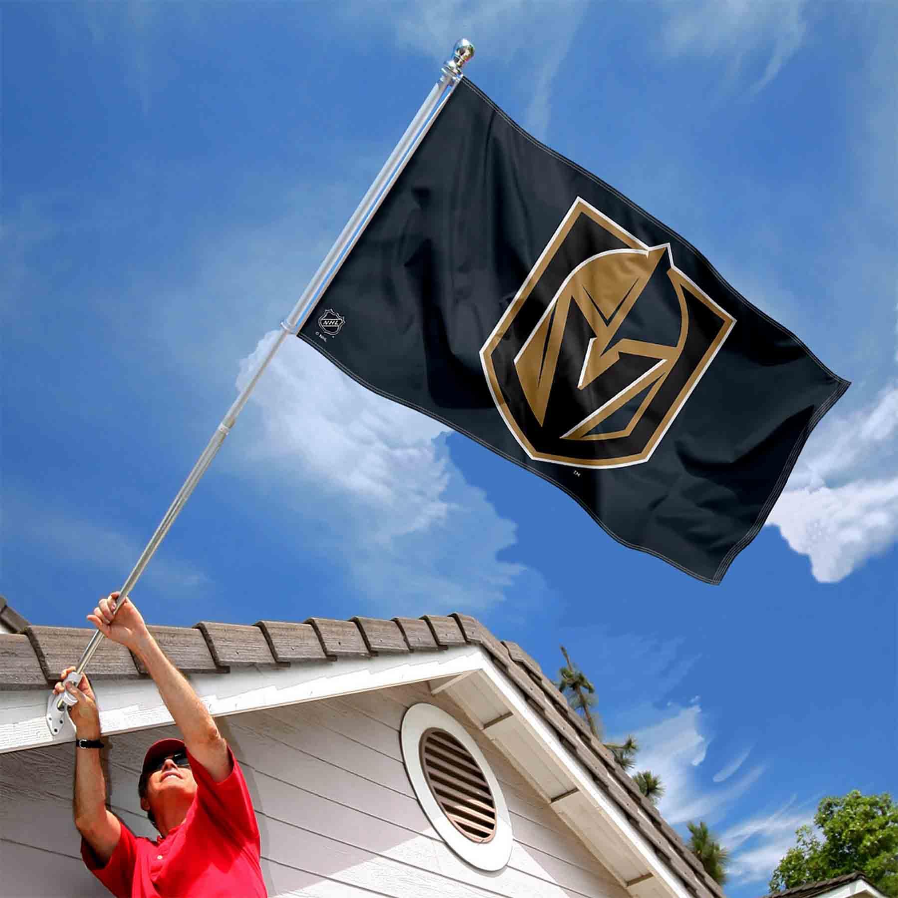 WinCraft Vegas Golden Knights Primary Logo Banner Flag - Sports Collectibles, Sports Memorabilia, Sports Fan Shop, Sports Gifts