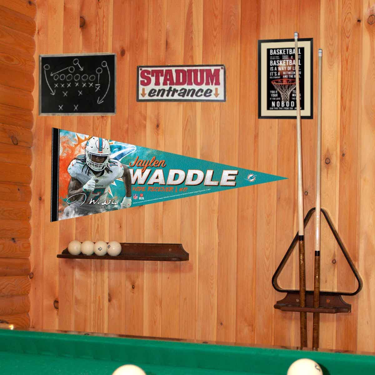 WinCraft Miami Dolphins Waddle Pennant Banner Flag - Sports Collectibles, Sports Memorabilia, Sports Fan Shop, Sports Gifts