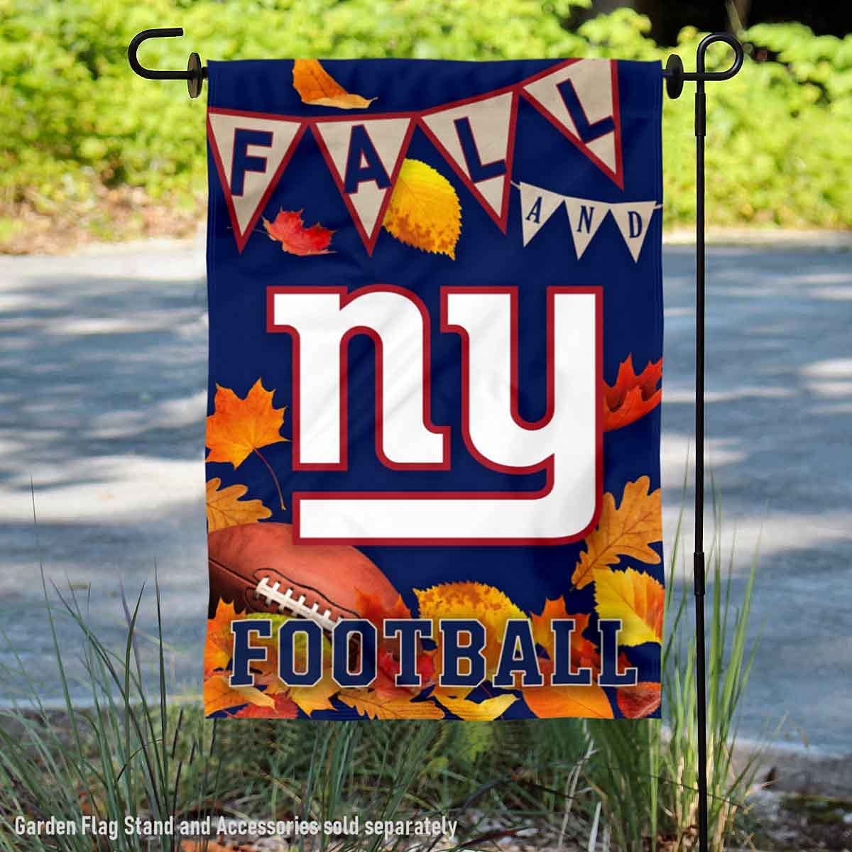 WinCraft New York Giants Fall Leaves Decorative Football Garden Flag Double Sided Banner - Sports Collectibles, Sports Memorabilia, Sports Fan Shop, Sports Gifts