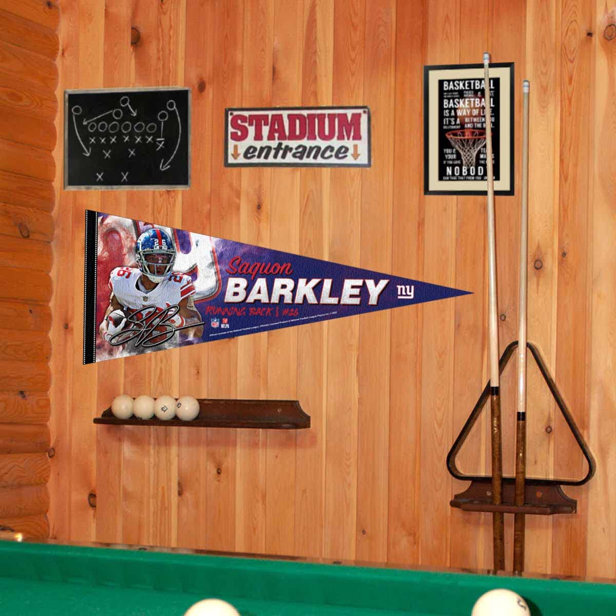 WinCraft New York Giants Barkley Pennant Banner Flag - Sports Collectibles, Sports Memorabilia, Sports Fan Shop, Sports Gifts