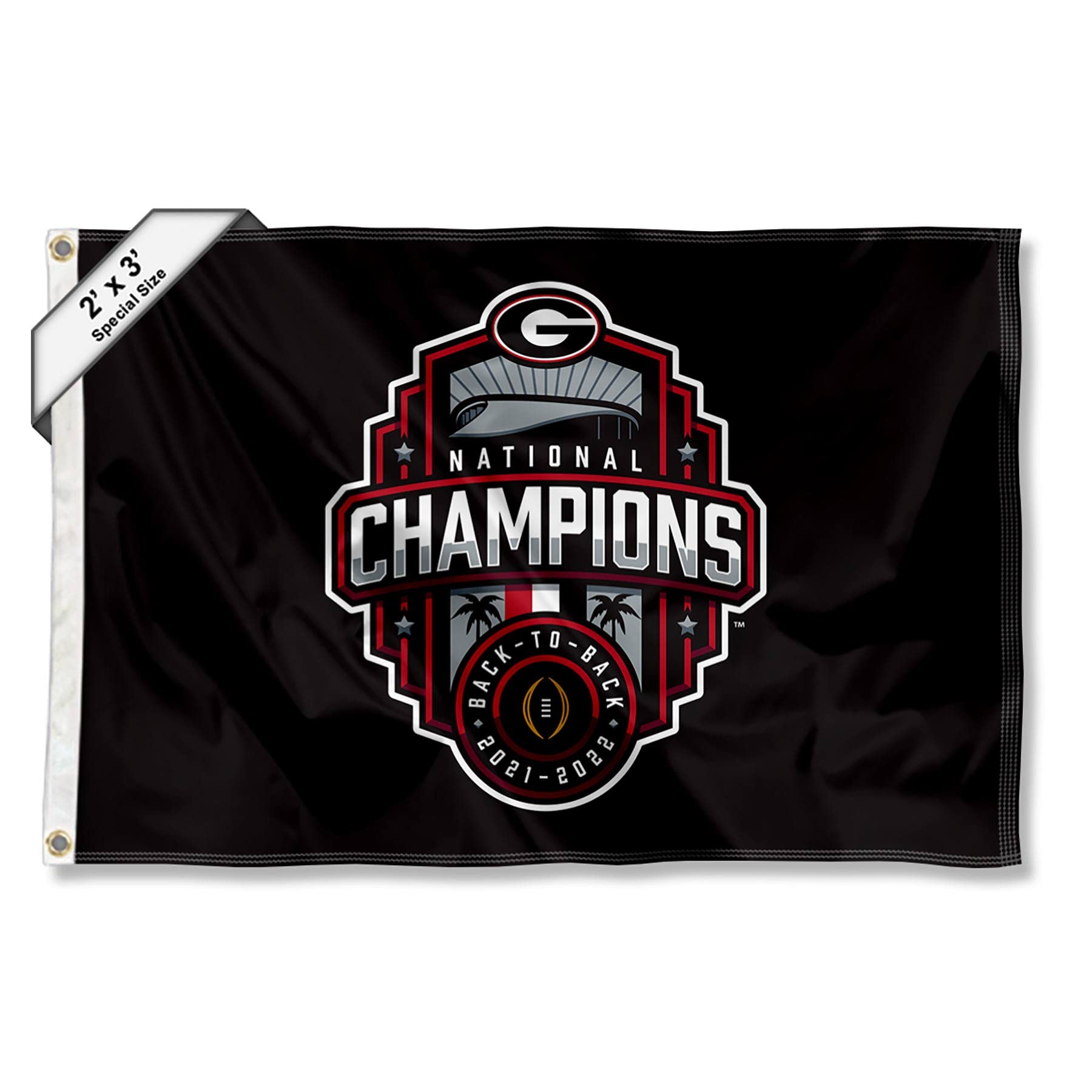 UGA Bulldogs College Football 2022 National Champions 2x3 Foot Flag - Sports Collectibles, Sports Memorabilia, Sports Fan Shop, Sports Gifts
