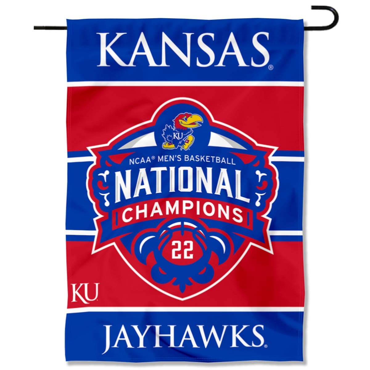 Kansas KU Jayhawks Official 2022 College National Basketball Champions Double Sided Garden Banner Flag - Sports Collectibles, Sports Memorabilia, Sports Fan Shop, Sports Gifts