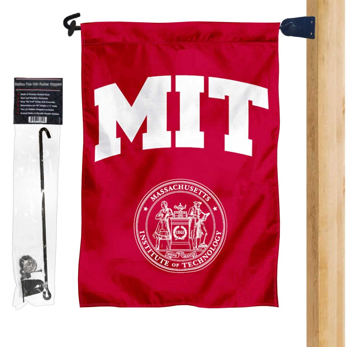 MIT Engineers Garden Flag and Mailbox Post Pole Mount Holder Set - Sports Collectibles, Sports Memorabilia, Sports Fan Shop, Sports Gifts