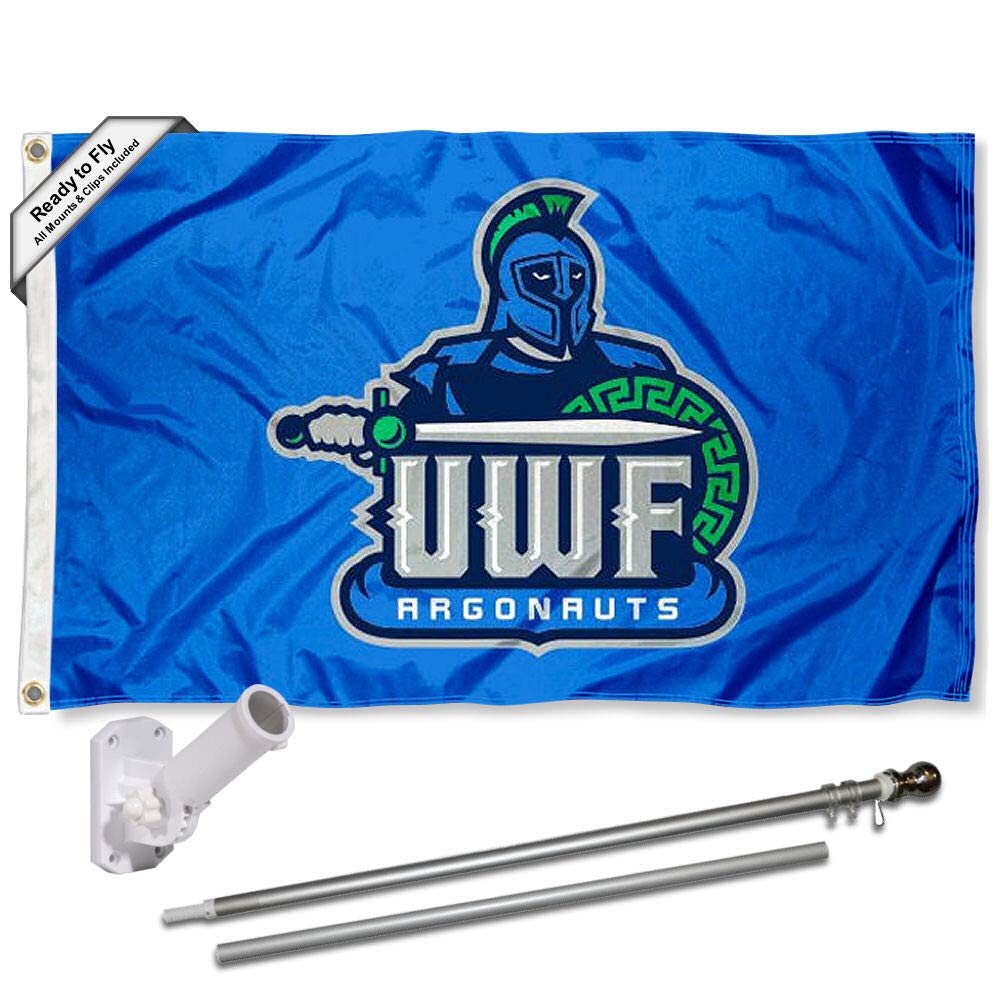 College Flags & Banners Co. West Florida Argonauts Flag and Pole Bracket Mount Bundle - Sports Collectibles, Sports Memorabilia, Sports Fan Shop, Sports Gifts