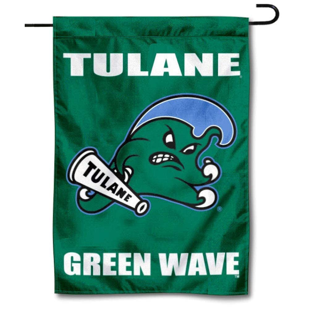 College Flags & Banners Co. Tulane Green Wave Wordmark Garden and USA Flag Stand Pole Holder Set - Sports Collectibles, Sports Memorabilia, Sports Fan Shop, Sports Gifts