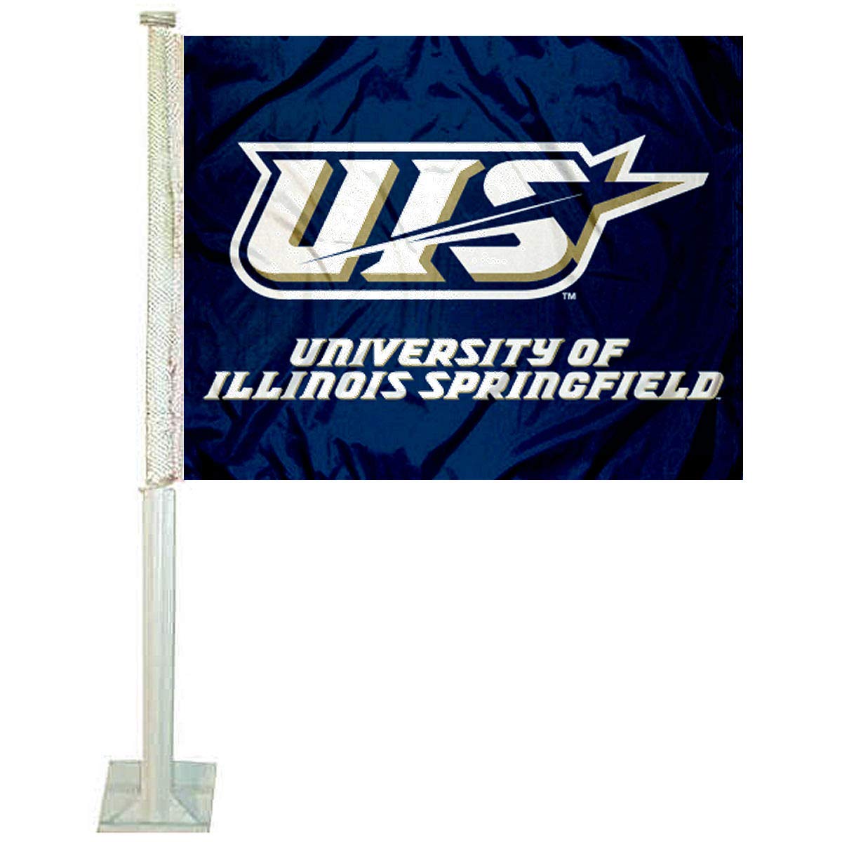 College Flags & Banners Co. Illinois Springfield Prairie Stars Car Flag - Sports Collectibles, Sports Memorabilia, Sports Fan Shop, Sports Gifts