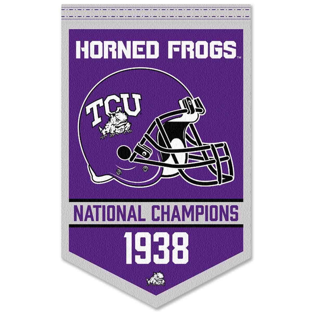 Texas Christian Horned Frogs Football National Champions Banner - Sports Collectibles, Sports Memorabilia, Sports Fan Shop, Sports Gifts
