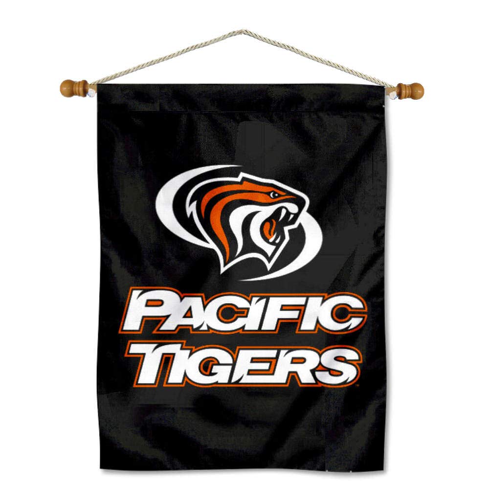 Pacific Tigers House Flag and Wood Banner Pole Set - Sports Collectibles, Sports Memorabilia, Sports Fan Shop, Sports Gifts