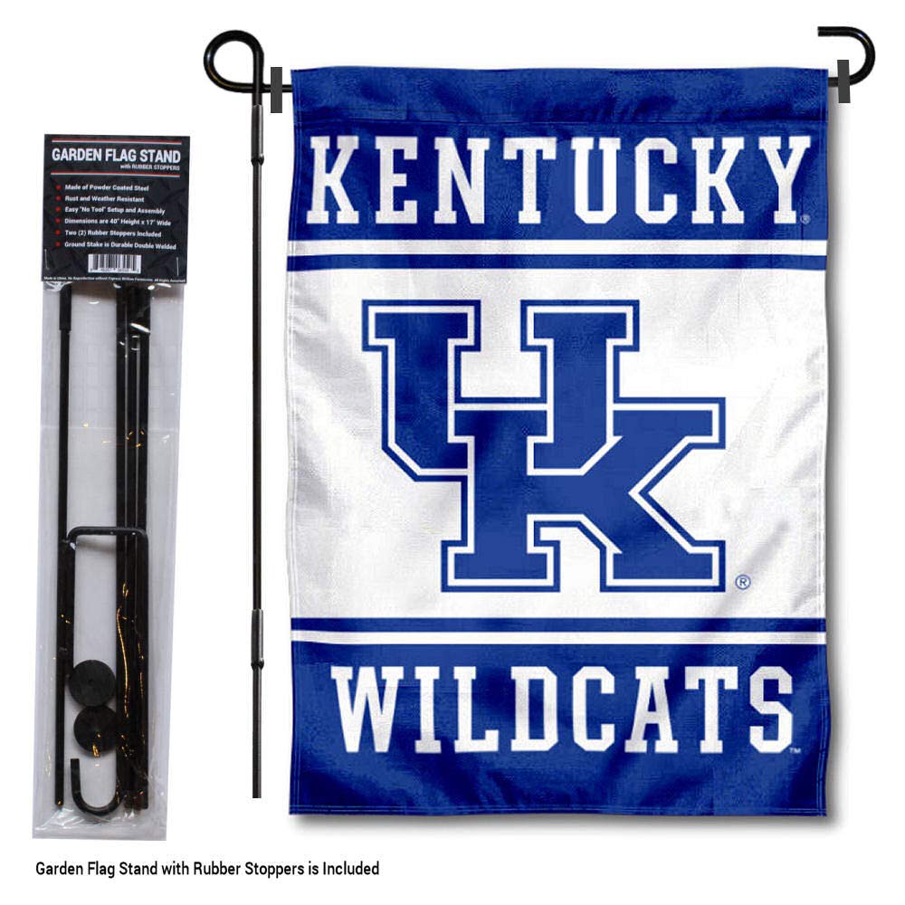 College Flags & Banners Co. Kentucky Wildcats Garden Flag with Stand Holder - Sports Collectibles, Sports Memorabilia, Sports Fan Shop, Sports Gifts