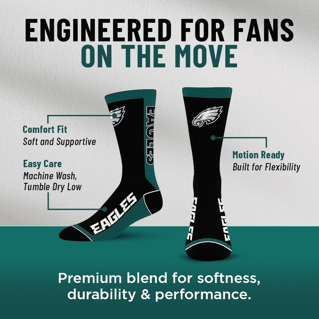 For Bare Feet NFL PHILADELPHIA EAGLES MVP Crew Sock Team Color Large - Sports Gifts, Sports Memorabilia, Sports Collectibles, Fan Shop
