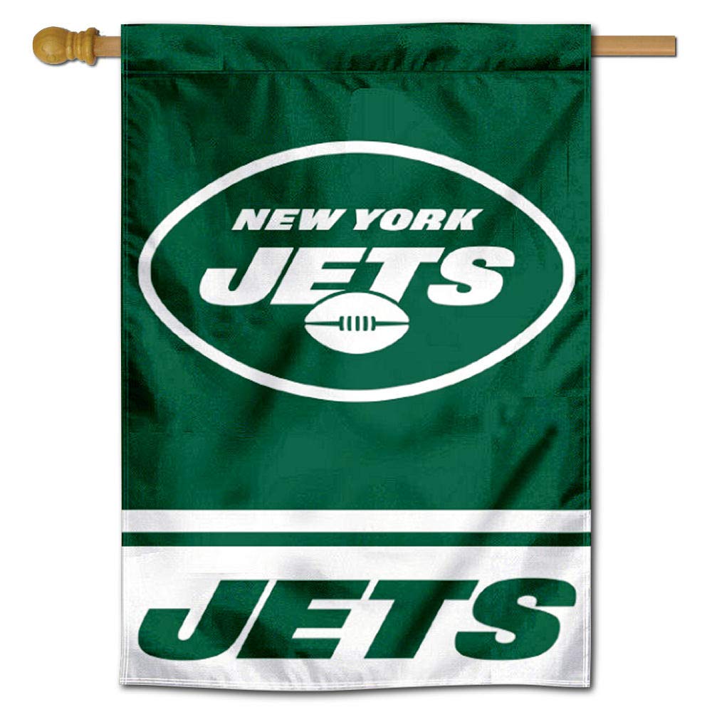 WinCraft New York Jets New Logo Double Sided House Banner Flag - Sports Collectibles, Sports Memorabilia, Sports Fan Shop, Sports Gifts