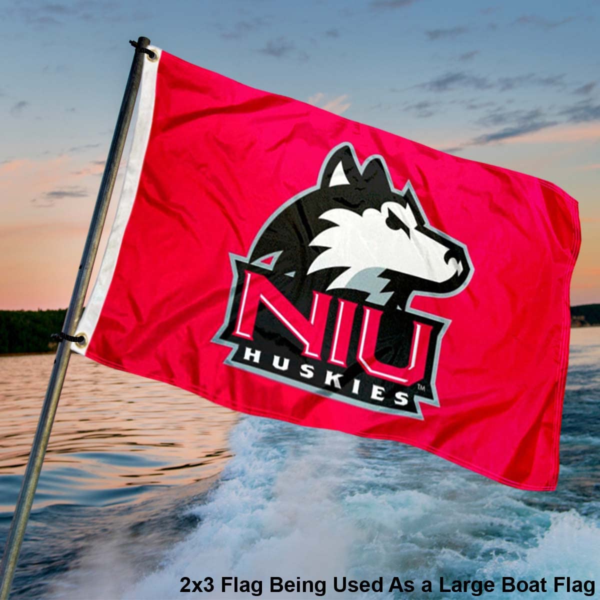 College Flags & Banners Co. Northern Illinois Huskies 2x3 Foot Flag - Sports Collectibles, Sports Memorabilia, Sports Fan Shop, Sports Gifts