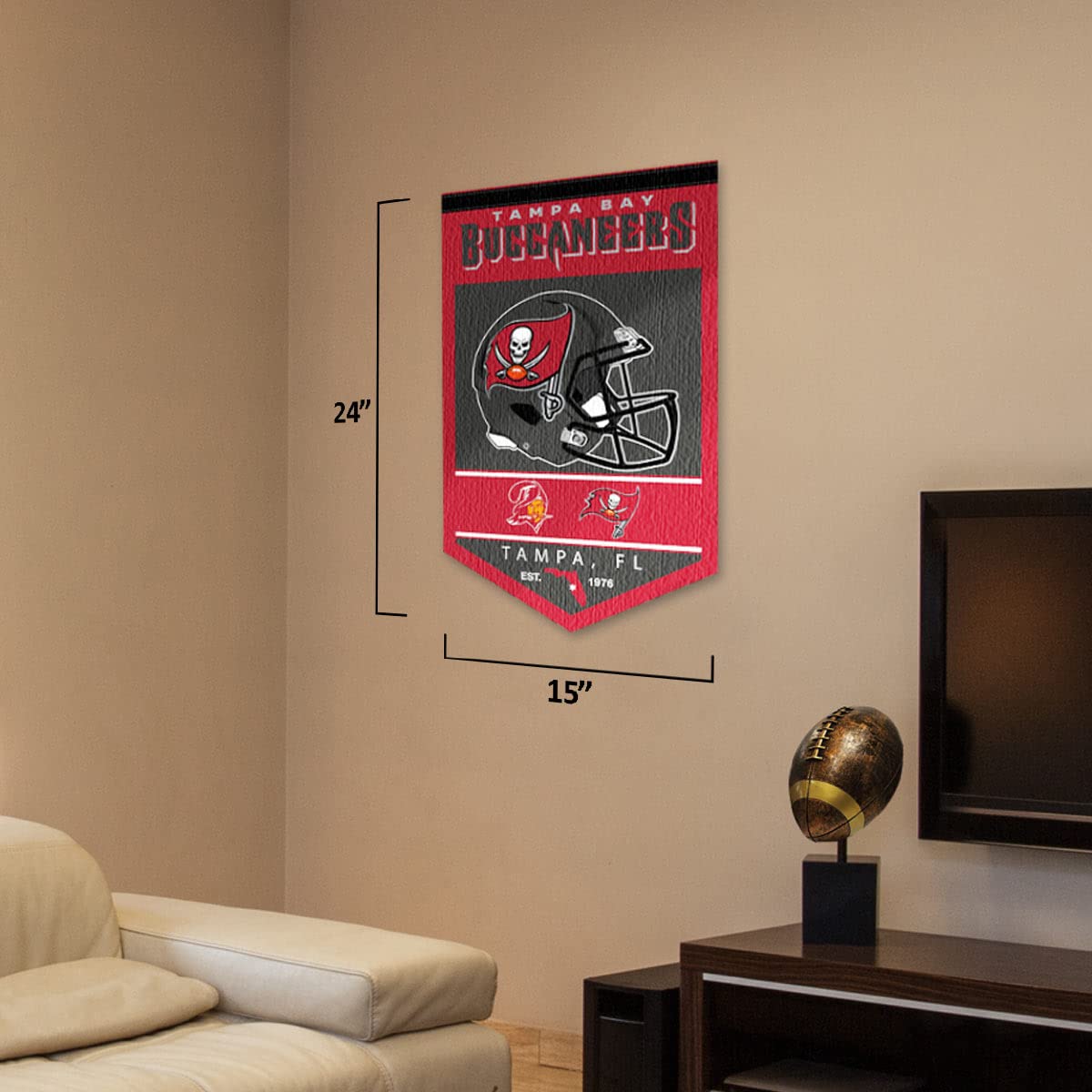 WinCraft Tampa Bay Buccaneers Heritage History Banner Pennant - Sports Collectibles, Sports Memorabilia, Sports Fan Shop, Sports Gifts