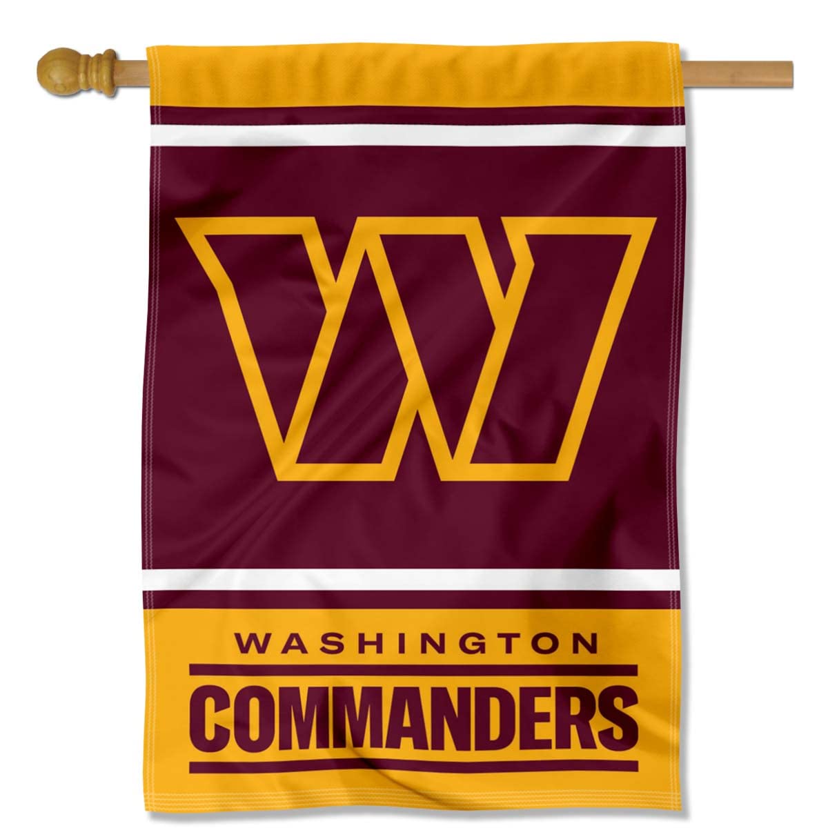 WinCraft Washington Commanders Double Sided Banner Flag - Sports Collectibles, Sports Memorabilia, Sports Fan Shop, Sports Gifts