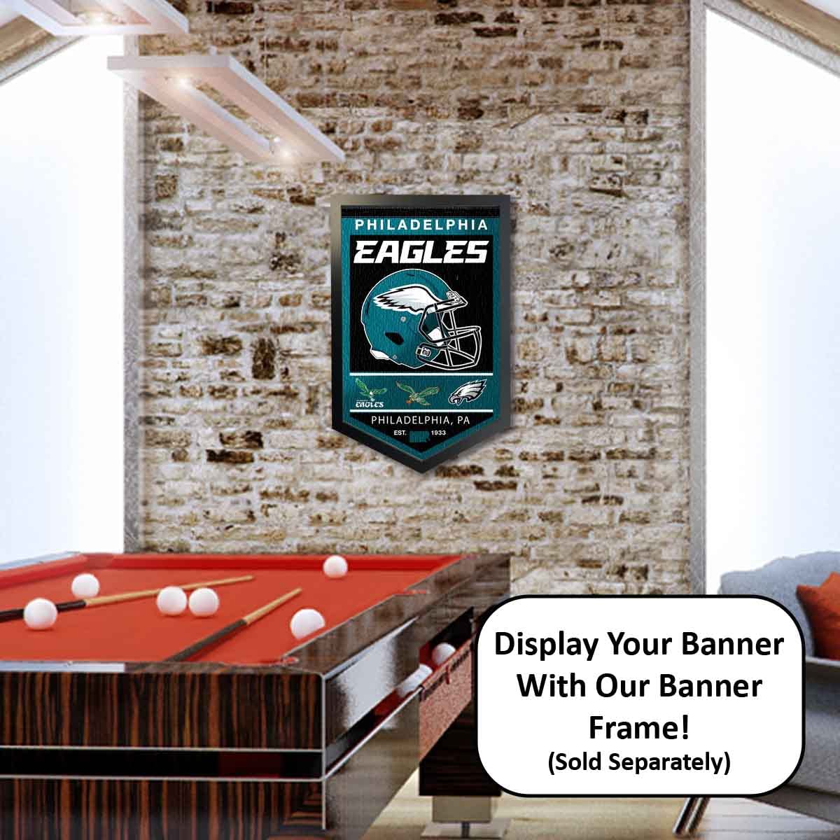 WinCraft Philadelphia Eagles Heritage History Banner Pennant - Sports Collectibles, Sports Memorabilia, Sports Fan Shop, Sports Gifts