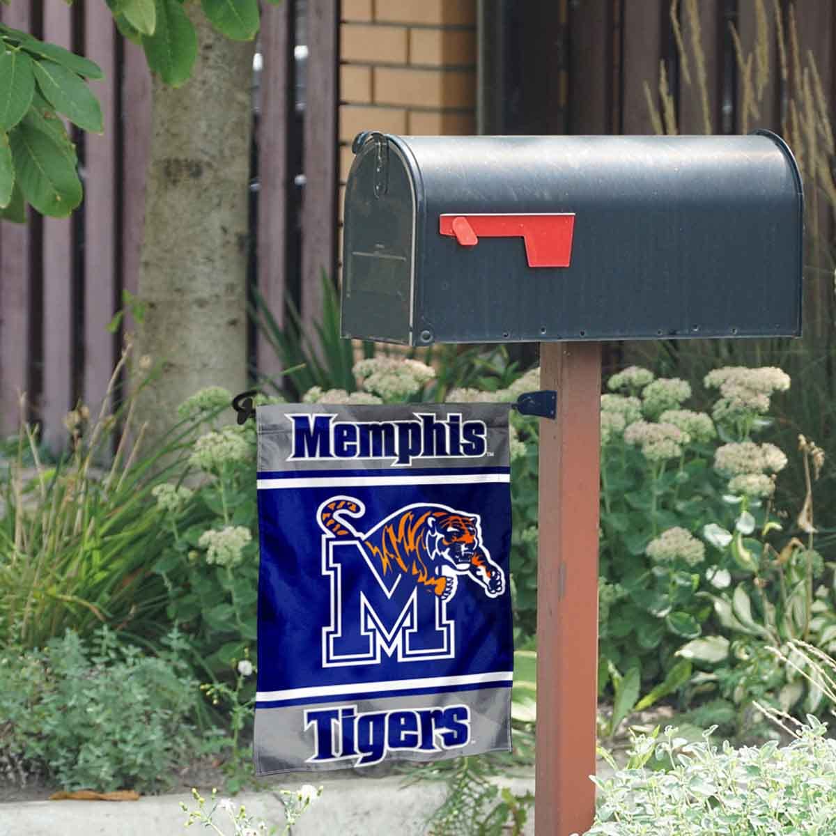 Memphis Tigers Garden Flag and Mailbox Post Pole Mount Holder Set - Sports Collectibles, Sports Memorabilia, Sports Fan Shop, Sports Gifts