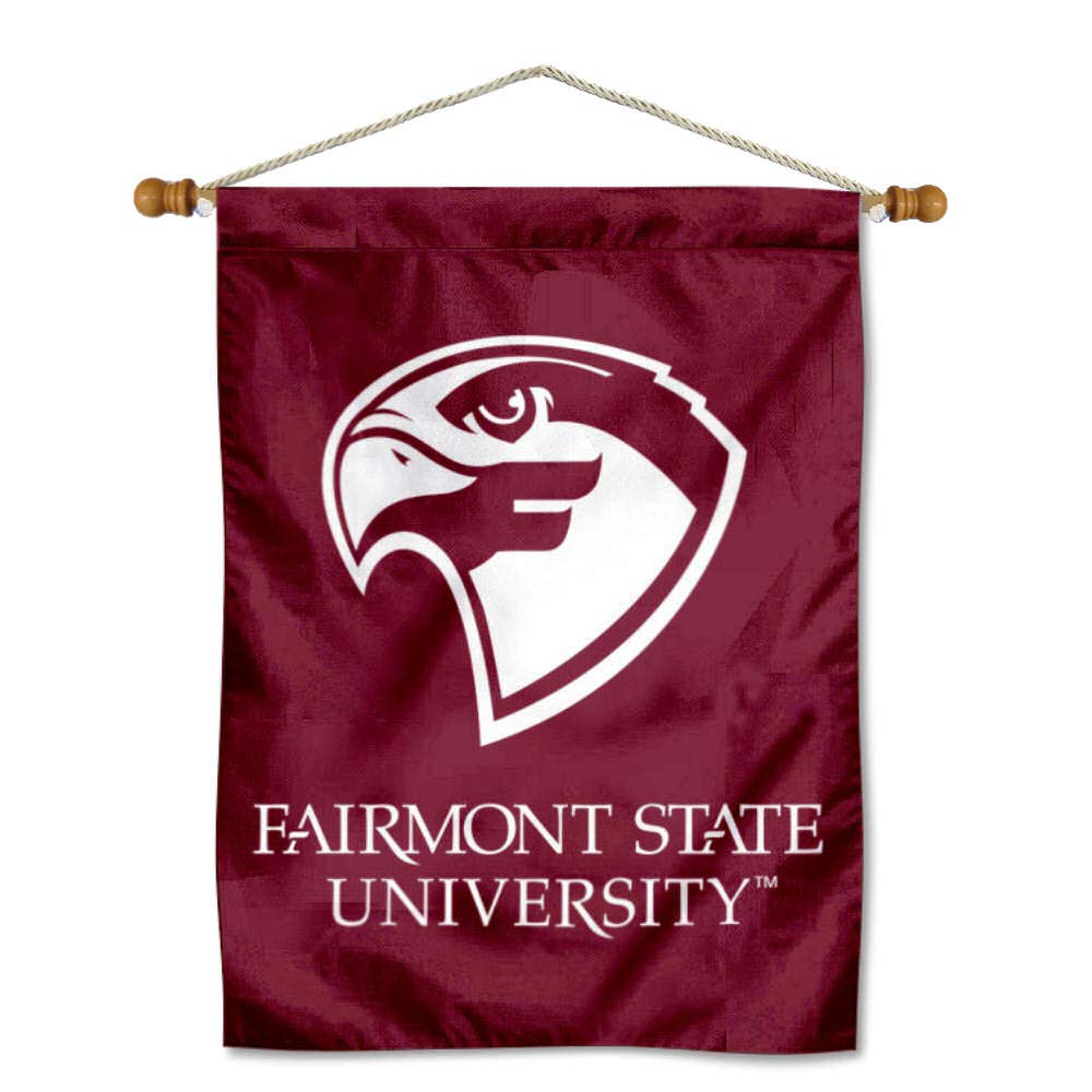 Fairmont State Fighting Falcons Double Sided House Flag and Wood Banner Pole Set - Sports Collectibles, Sports Memorabilia, Sports Fan Shop, Sports Gifts