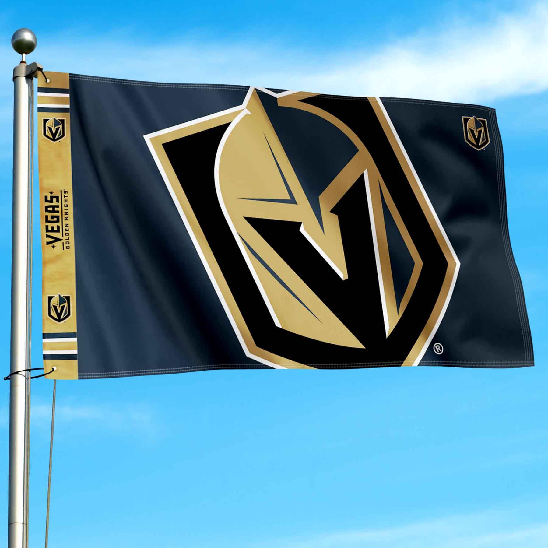 WinCraft Vegas Golden Knights Printed Header 3x5 Premium Banner Flag - Sports Collectibles, Sports Memorabilia, Sports Fan Shop, Sports Gifts