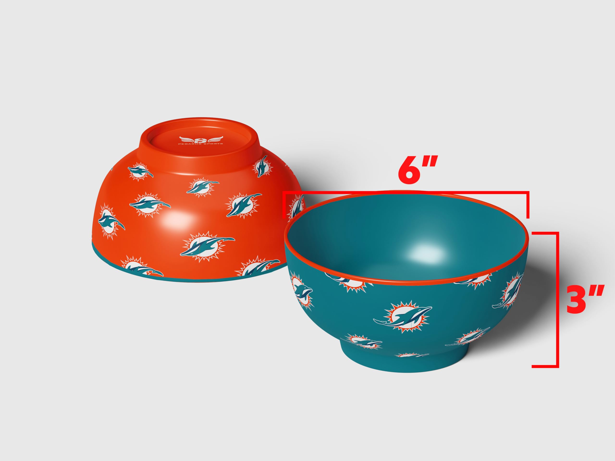 Pegasus Sports NFL Miami Dolphins Home and Away 2 Pack Serving Bowls - Sports Gifts, Sports Memorabilia, Sports Collectibles, Fan Shop