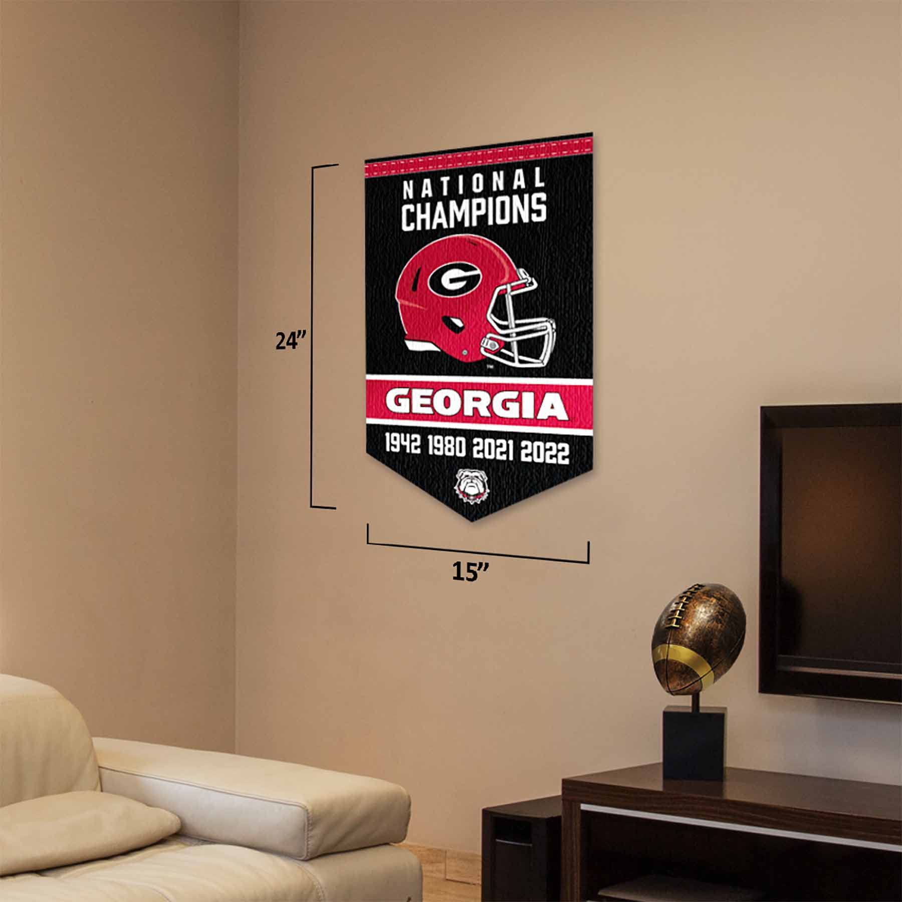Georgia Bulldogs 4 Time Football National Champions Banner - Sports Collectibles, Sports Memorabilia, Sports Fan Shop, Sports Gifts