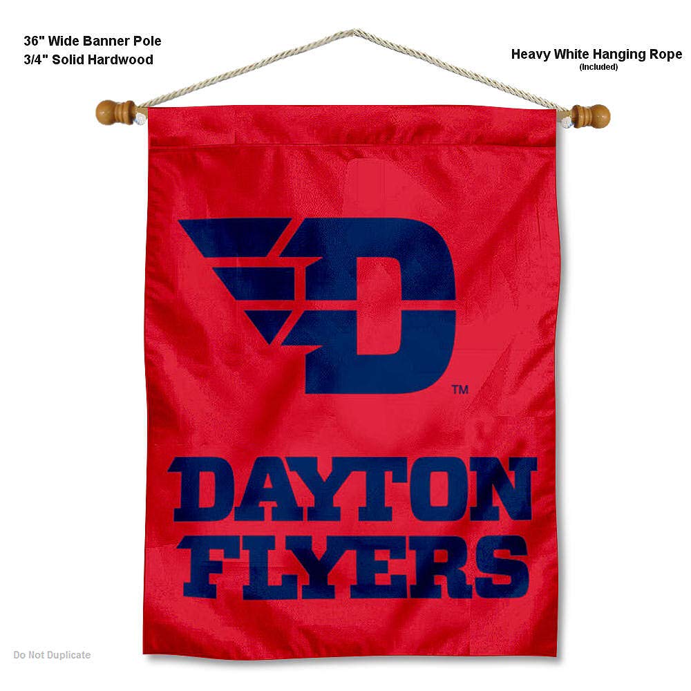 College Flags & Banners Co. Dayton UD Flyers New Logo House Flag and Wood Banner Pole Set - Sports Collectibles, Sports Memorabilia, Sports Fan Shop, Sports Gifts