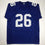 Autographed/Signed Saquon Barkley New York Blue Football Jersey Beckett BAS COA